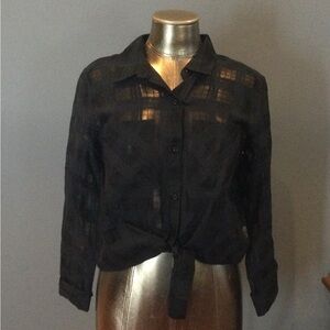 Rails Black Tie Front Crop Top